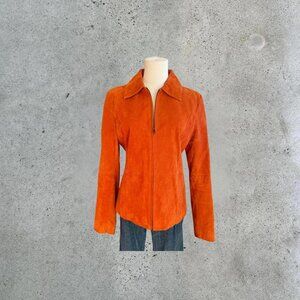 Vintage orange suede leather jacket